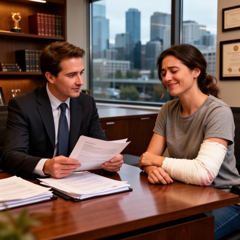 Seattle car accident lawyer helping injured driver with case review